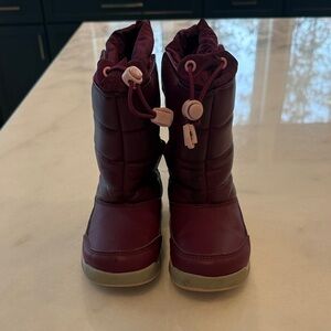 Lands' End Kids Burgundy Snow Boots